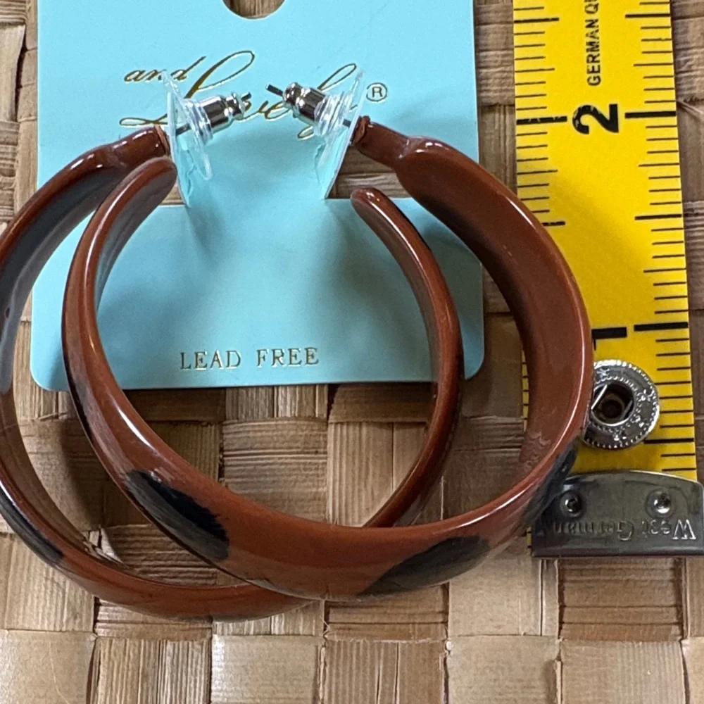 Brown and Black Hoop Earrings